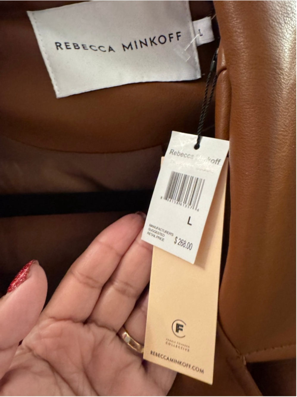 Rebecca Minkoff Faux Leather Moto Jacket NWT - Picture 4 of 4